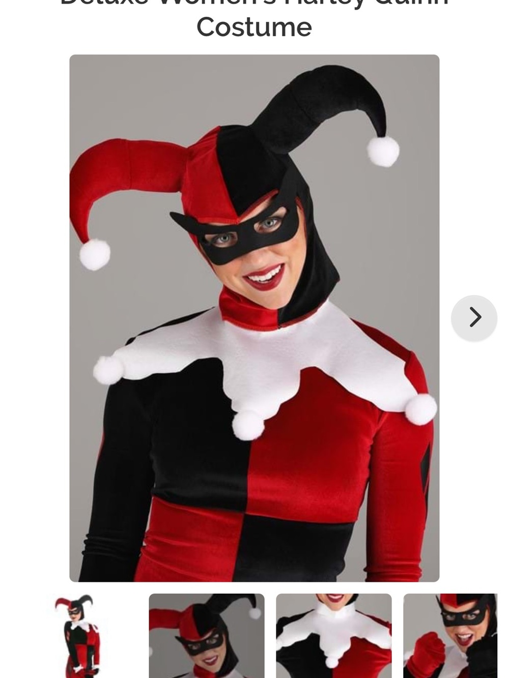 Deluxe Women's Harley Quinn Costume - Picture 4 of 6